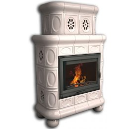 Каминная облицовка КимрПечь Медальон центральная двухъярусная Белый